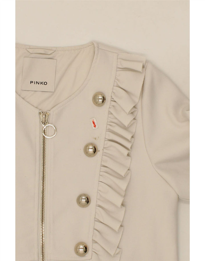 PINKO Womens Crop Blazer Jacket US 8 Medium White Polyester Vintage Pinko and Second-Hand Pinko from Messina Hembry 