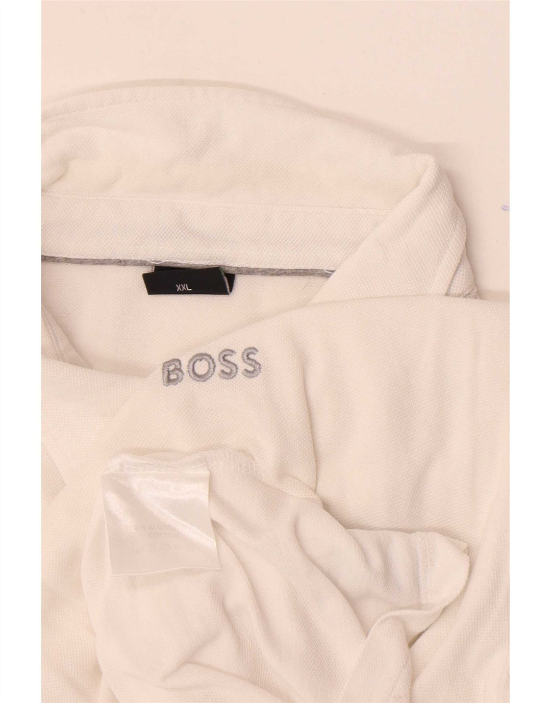 Hugo Boss Mens Polo Shirt 2XL White Cotton