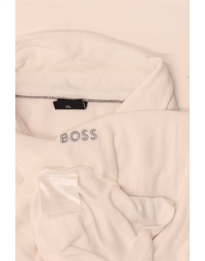 Hugo Boss Mens Polo Shirt 2XL White Cotton