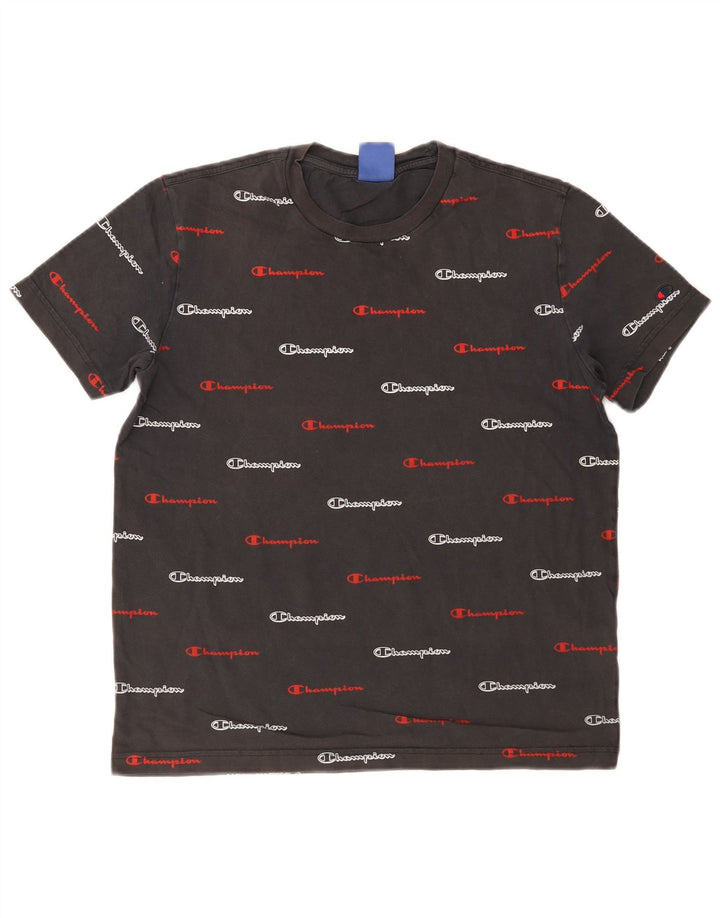 Champion Mens Graphic T-Shirt Top Small Grey Cotton