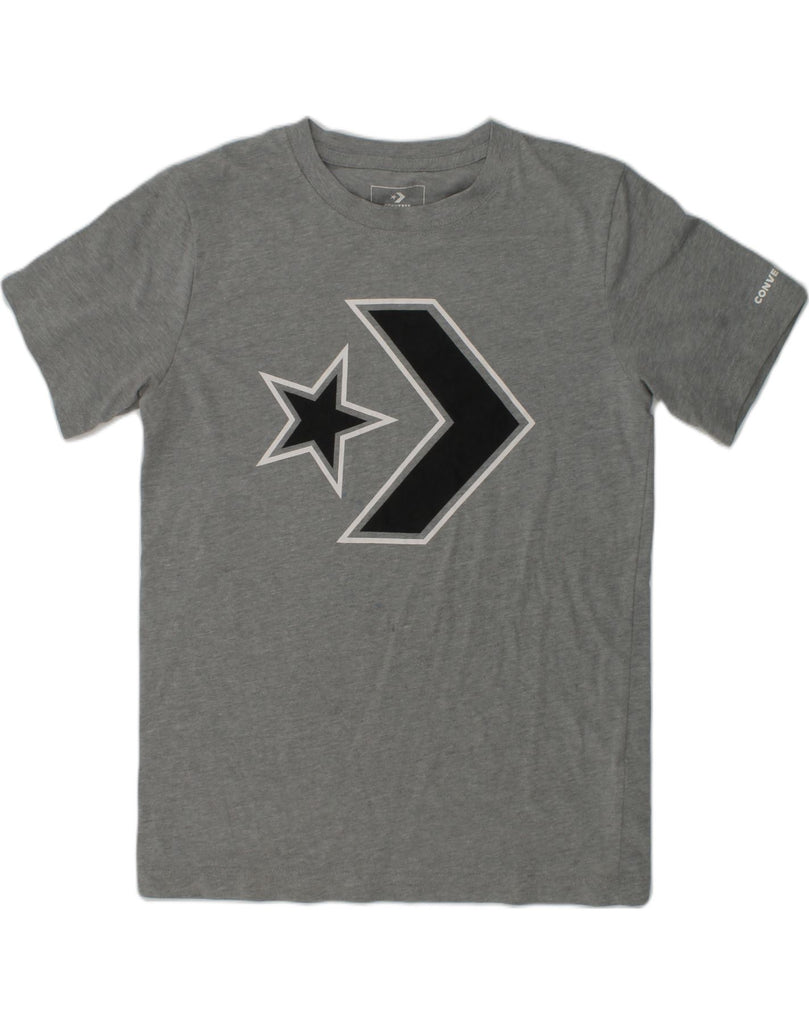 CONVERSE Boys Graphic T-Shirt Top 10-11 Years Medium Grey Cotton | Vintage Converse | Thrift | Second-Hand Converse | Used Clothing | Messina Hembry 