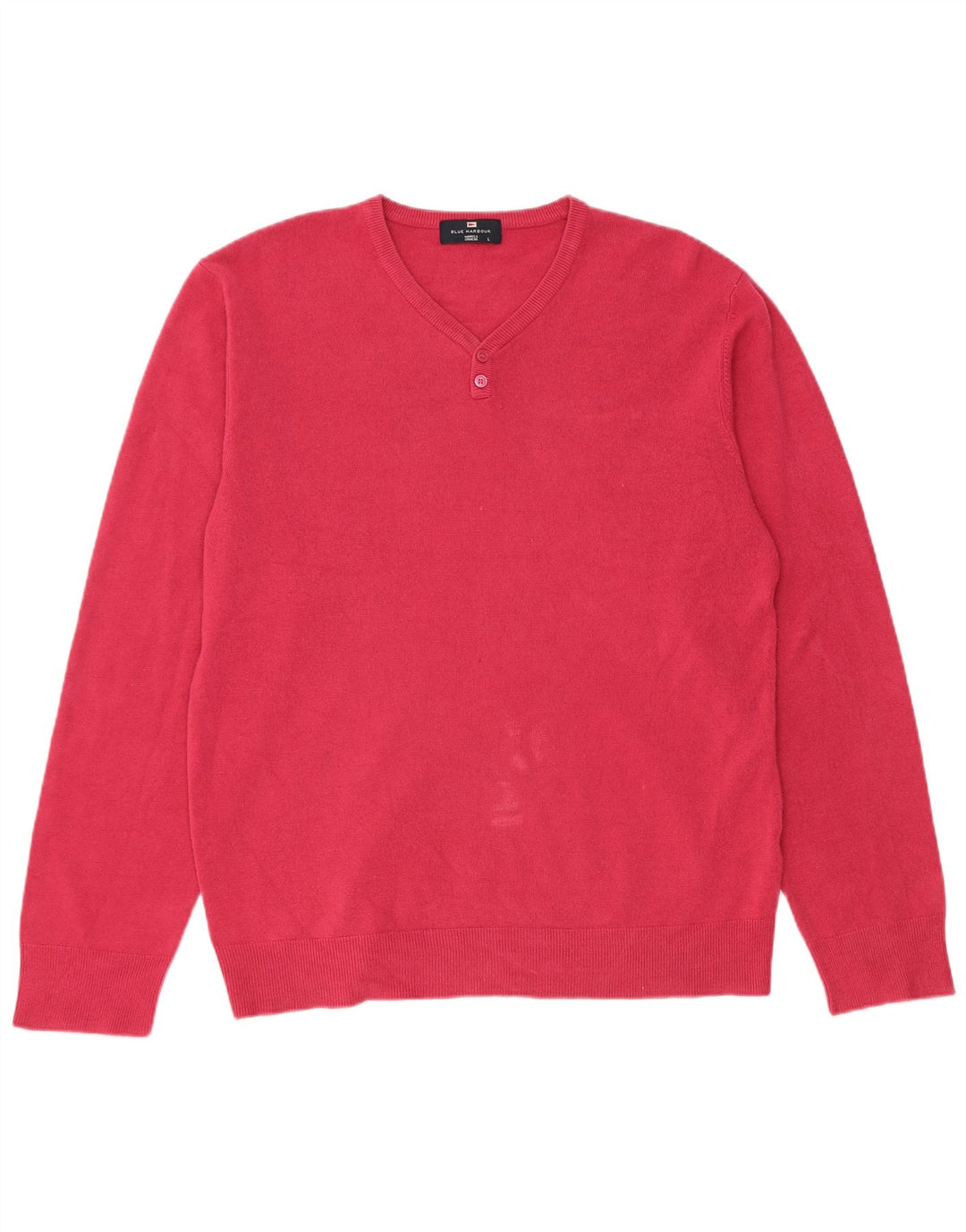 Marks & Spencer Womens V-Neck Jumper Sweater UK 16 Large Pink