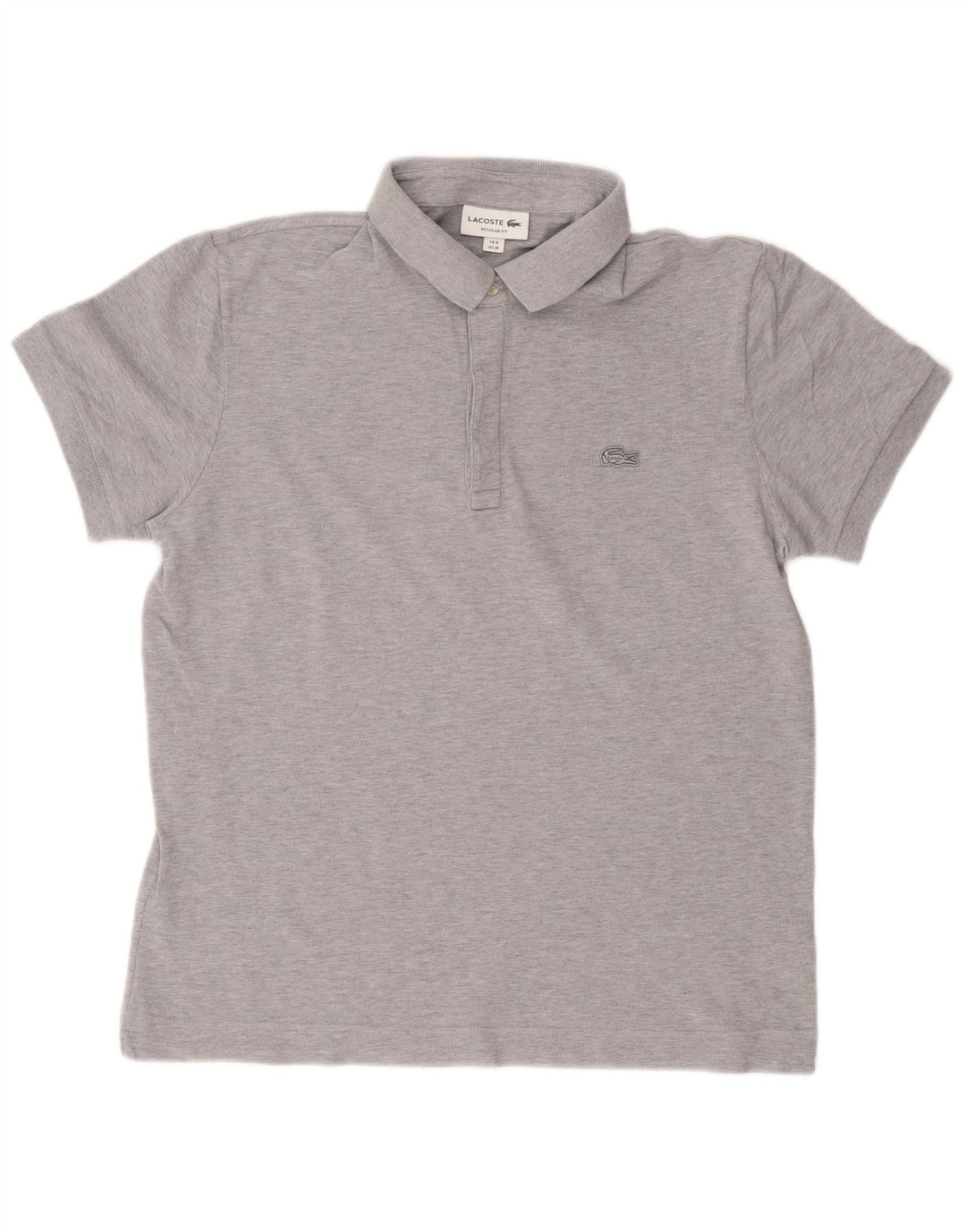 LACOSTE Mens Regular Fit Polo Shirt Size 4 Medium Grey Cotton