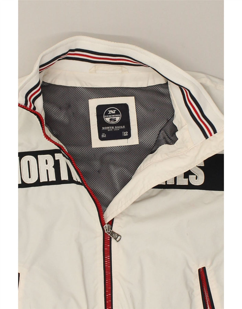 NORTH SAILS Boys Graphic Bomber Jacket 11-12 Years White Nylon | Vintage North Sails | Thrift | Second-Hand North Sails | Used Clothing | Messina Hembry 