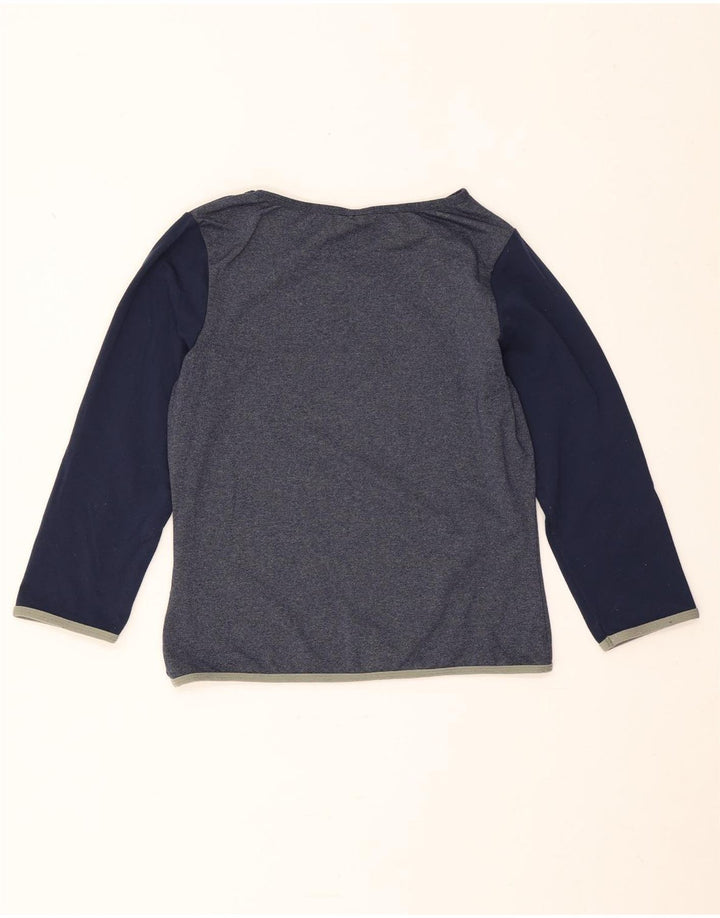 Nike Womens Top Long Sleeve US 4/6 Small Navy Blue Colourblock Nylon