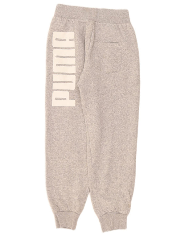 Puma Womens Graphic Tracksuit Trousers Joggers UK 4 XS Grey Flecked Cotton