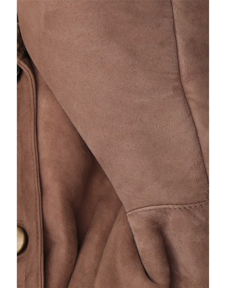 Vintage Womens Shearling Coat UK 18 XL Brown