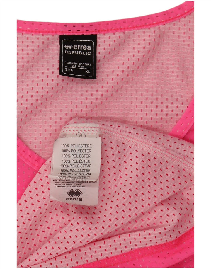 Errea Womens Graphic Vest Top UK 18 XL Pink Floral Polyester