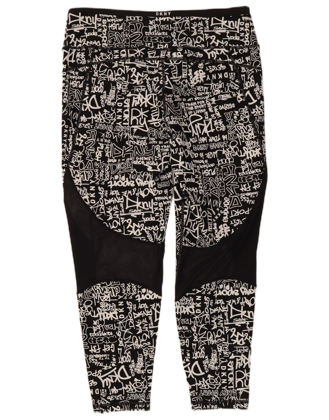 DKNY Womens Graphic Leggings UK 18 XL  Black Nylon