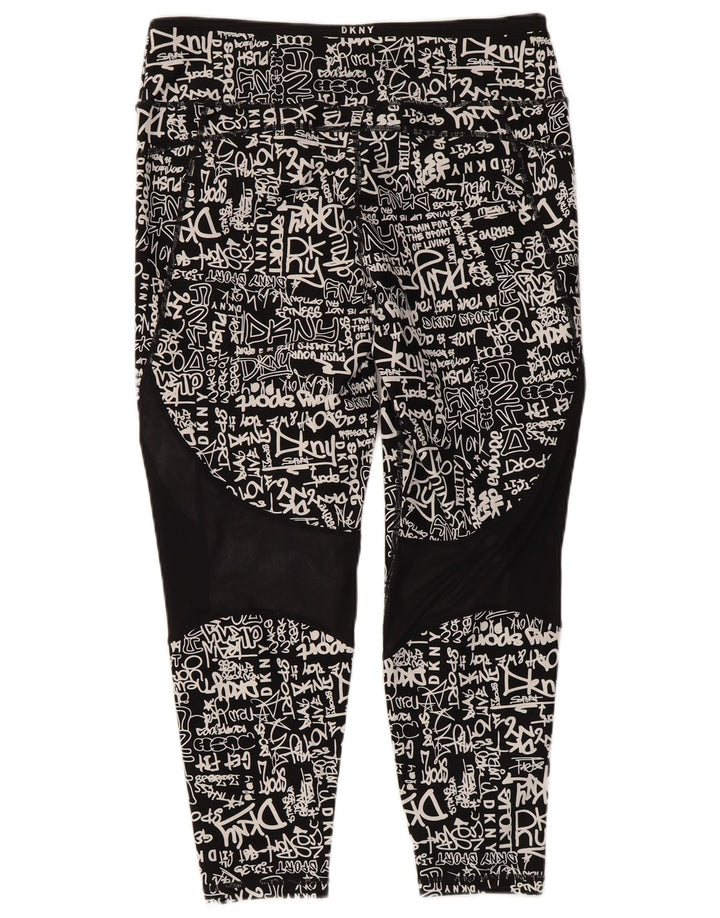 DKNY Womens Graphic Leggings UK 18 XL  Black Nylon