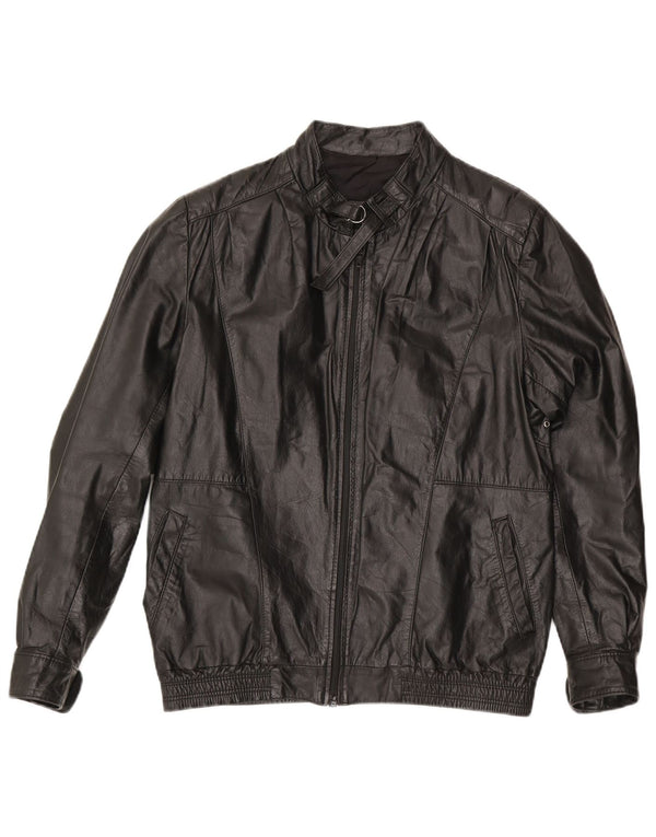 Vintage Mens Leather Jacket UK 38 Medium Black