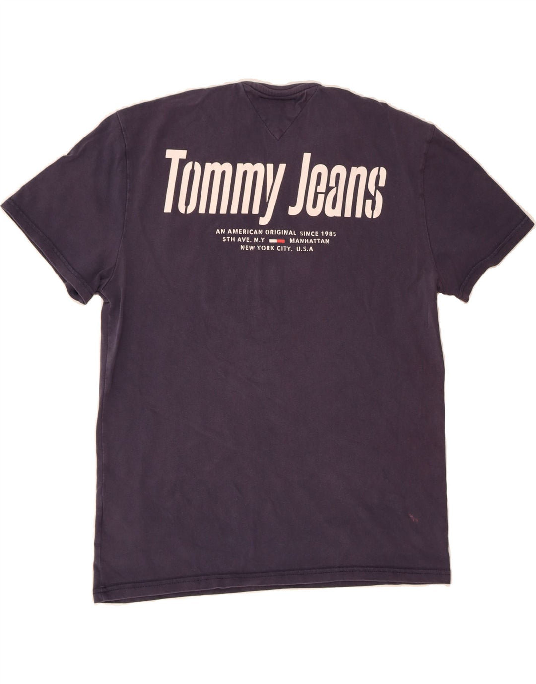 TOMMY HILFIGER Mens Graphic T-Shirt Top Medium Navy Blue Cotton Vintage Tommy Hilfiger and Second-Hand Tommy Hilfiger from Messina Hembry 
