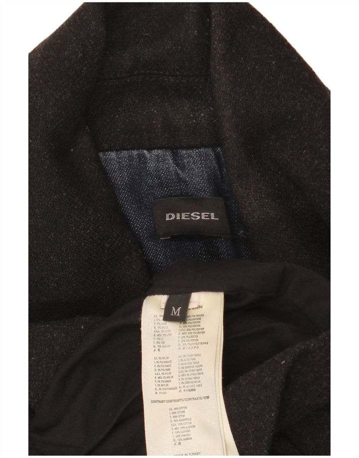 Diesel Mens Pea Coat UK 38 Medium Black Wool