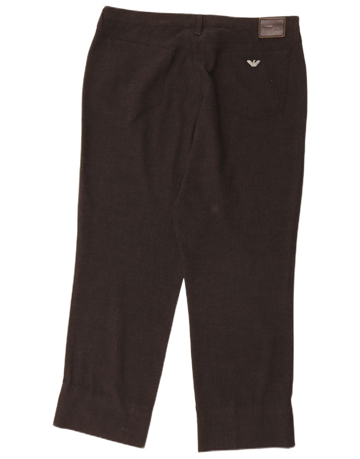 Armani Womens Straight Casual Trousers W36 L27 Brown