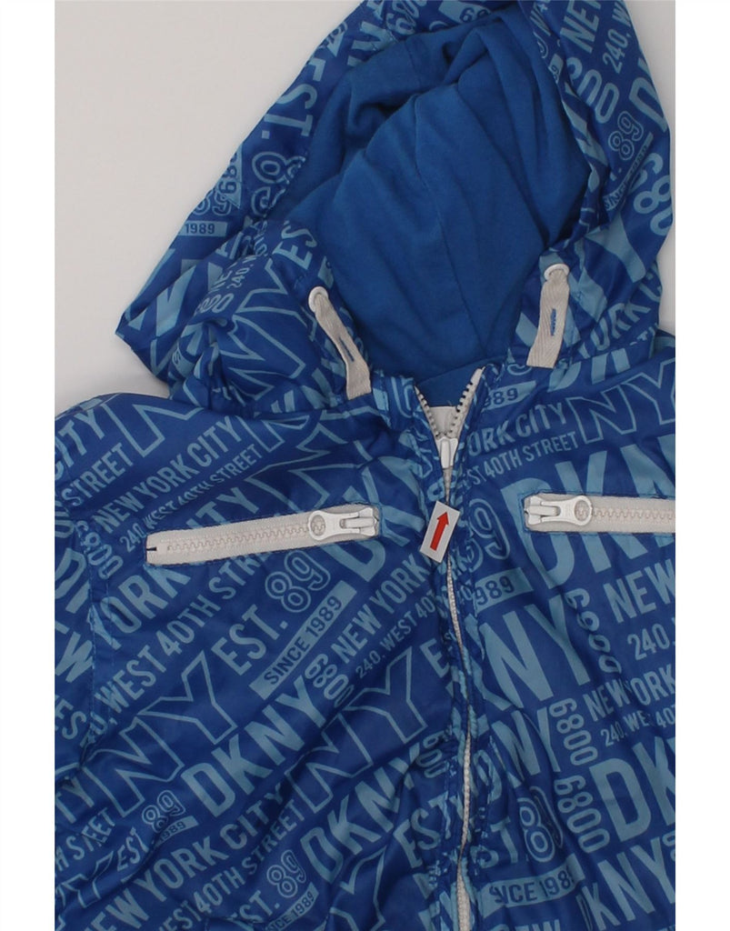DKNY Boys Hooded Rain Jacket 2-3 Years Blue Polyester | Vintage Dkny | Thrift | Second-Hand Dkny | Used Clothing | Messina Hembry 