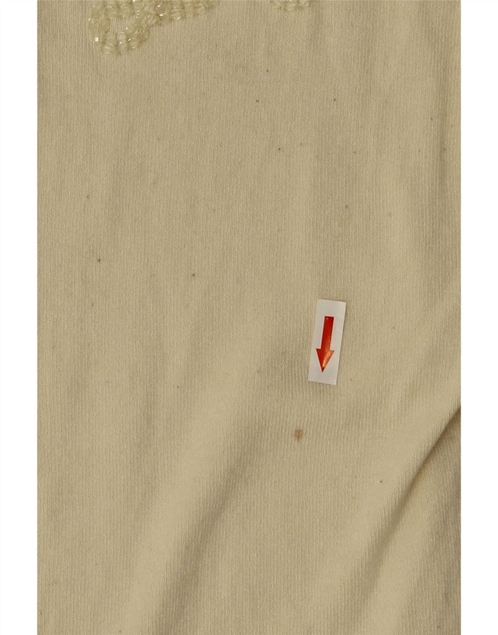 Liu Jo Womens Oversized Cardigan Sweater UK 10 Small Off White Viscose