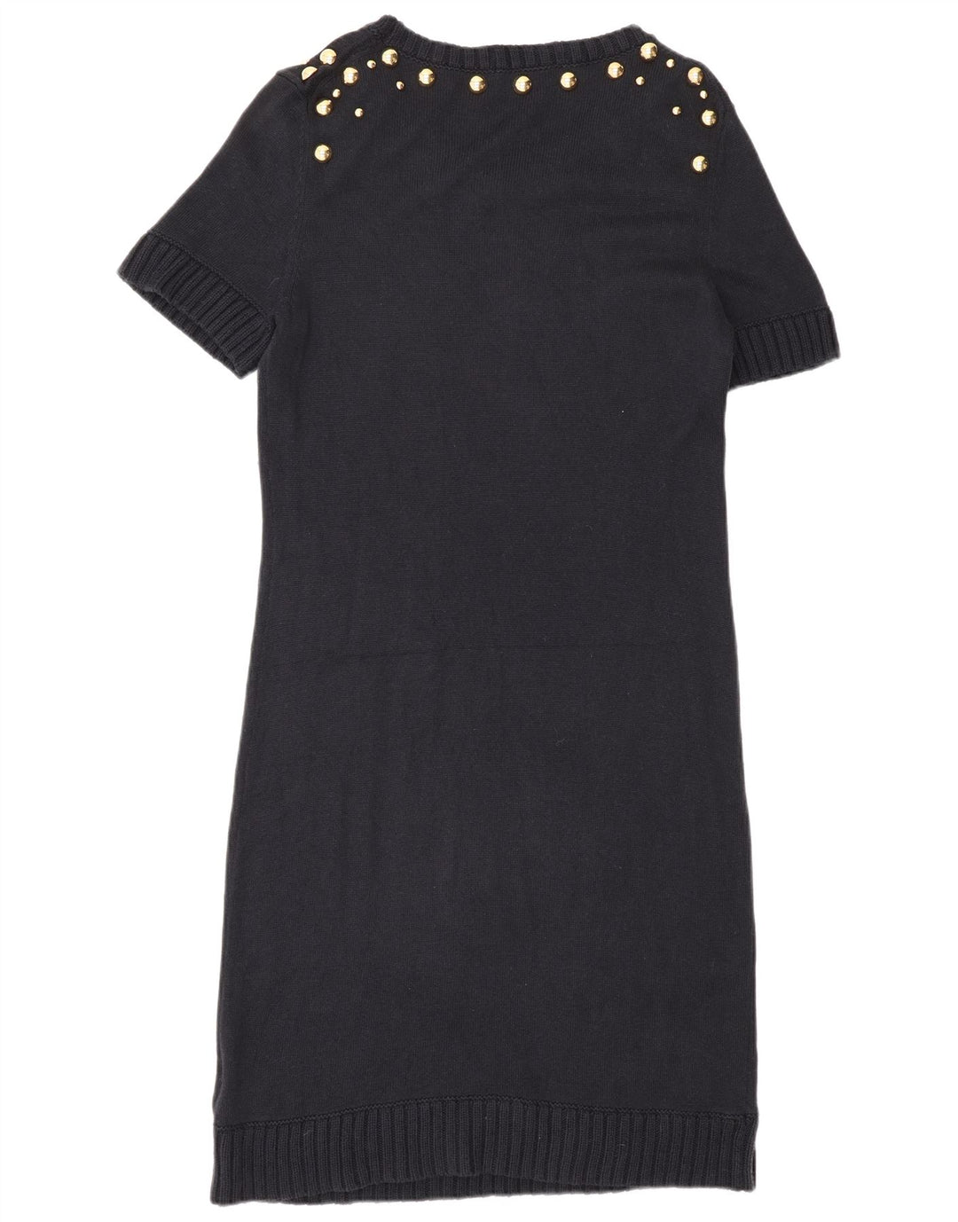 MICHAEL KORS Womens Jumper Dress UK 14 Large Navy Blue Spotted