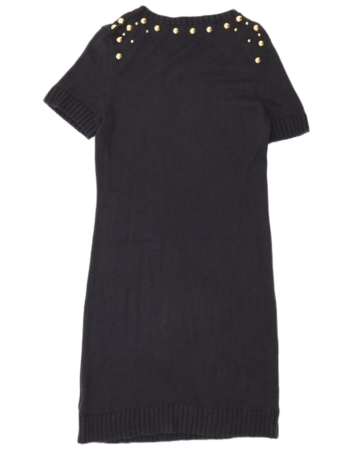 MICHAEL KORS Womens Jumper Dress UK 14 Large Navy Blue Spotted
