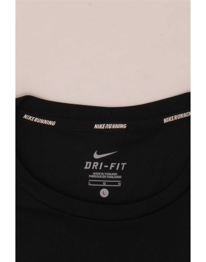 Nike Mens Dri Fit T-Shirt Top Large Navy Blue Colourblock