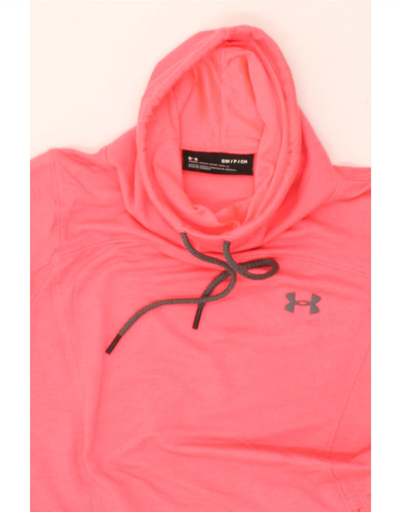 UNDER ARMOUR Womens Roll Neck Sweatshirt Jumper UK 10 Small Pink Polyester | Vintage Under Armour | Thrift | Second-Hand Under Armour | Used Clothing | Messina Hembry 