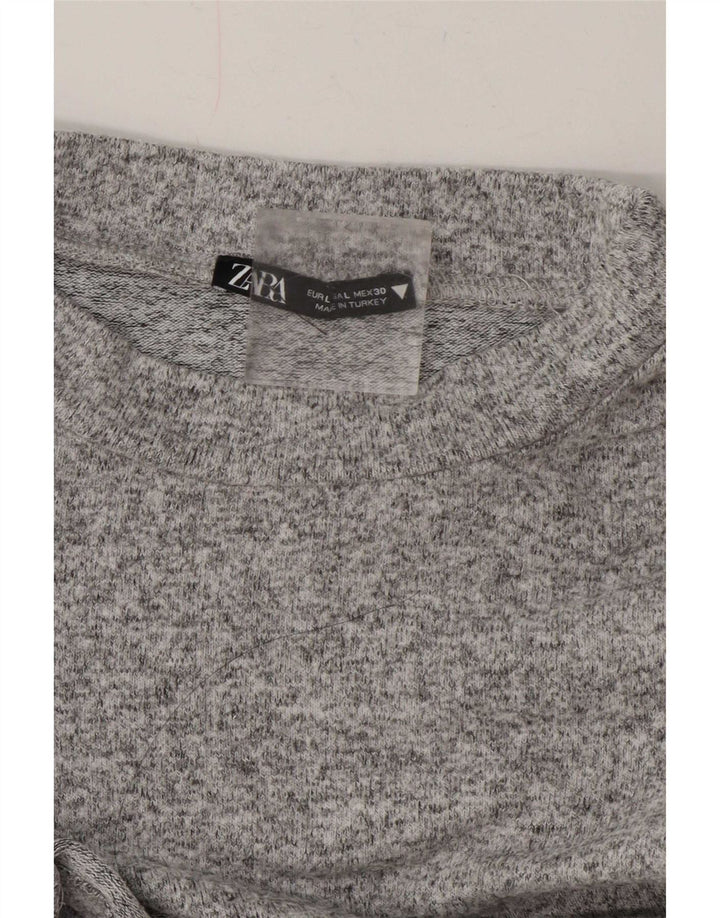 Zara Womens Top Long Sleeve UK 16 Large Grey Flecked