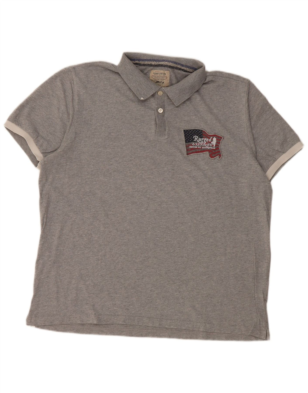 Marlboro Classics Mens Graphic Polo Shirt XL Grey Flecked Cotton