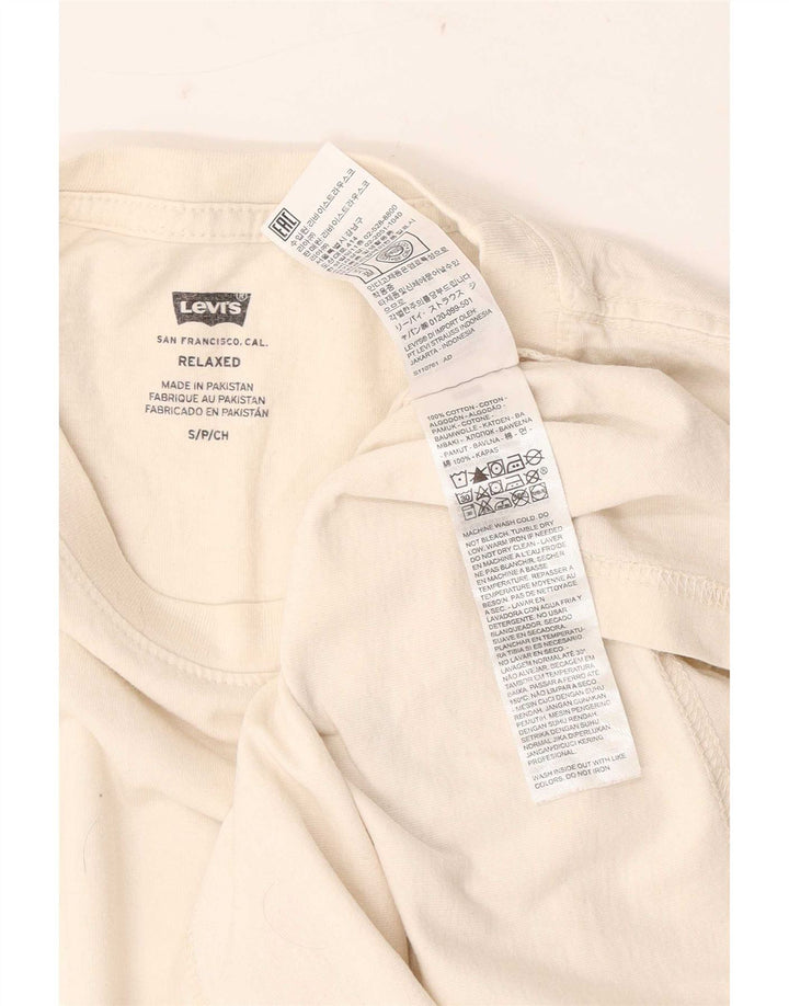 Levi's Mens Relaxed Fit Graphic T-Shirt Top Small White Cotton