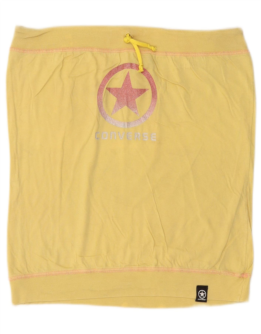 CONVERSE Womens Graphic Mini Skirt XL W38  Yellow