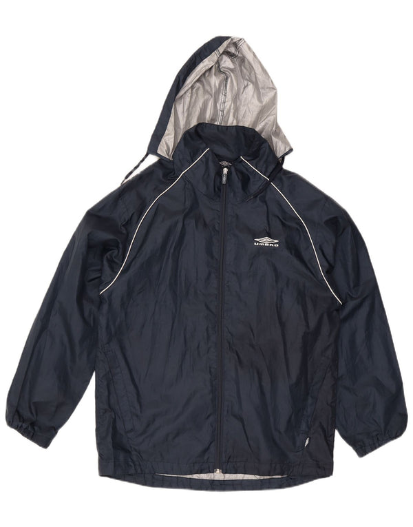 Umbro Mens Hooded Rain Jacket UK 36 Small Navy Blue Polyester