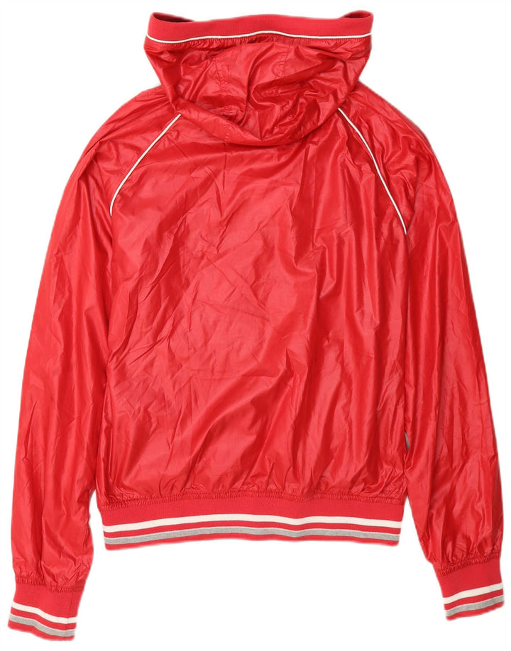 Champion Womens Hooded Tracksuit Top Jacket UK 14 Medium Red Polyester