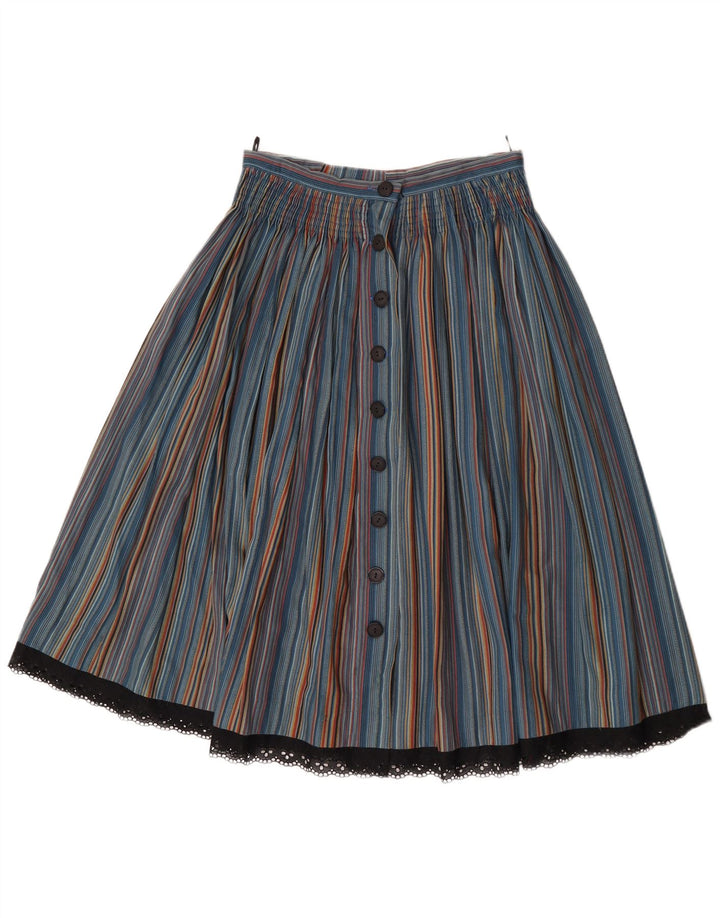Vintage Womens High Waist Flared Skirt  W27 Small Multicoloured Striped