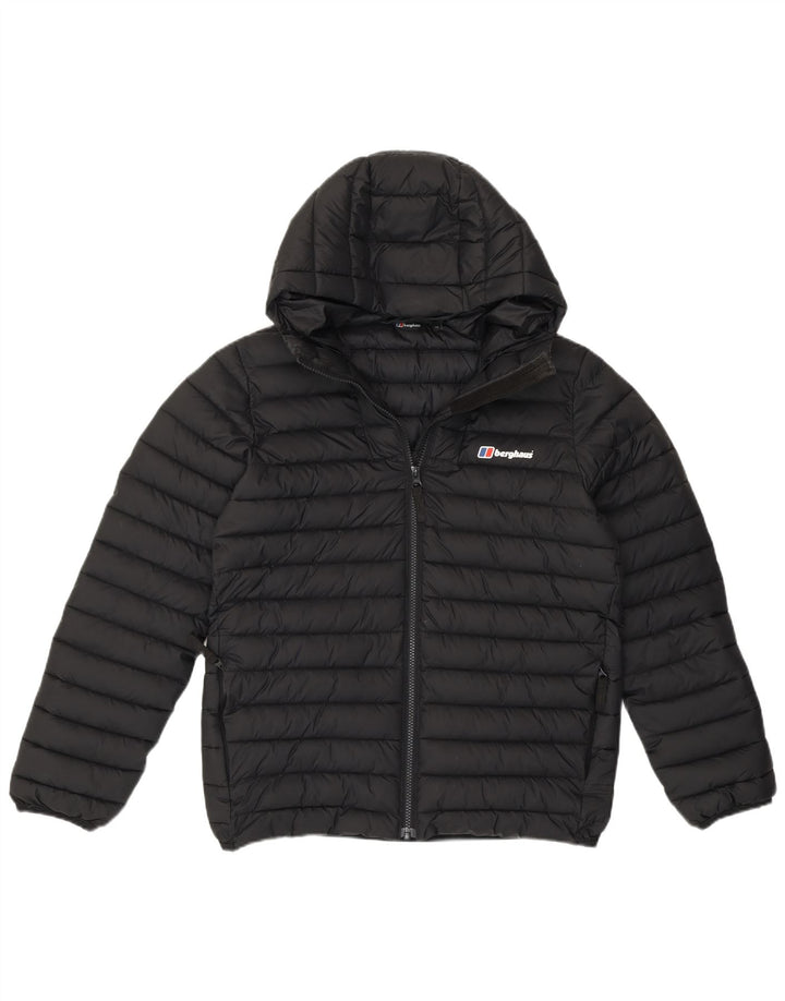 BERGHAUS Boys Hooded Padded Jacket 12-13 Years Black Polyamide