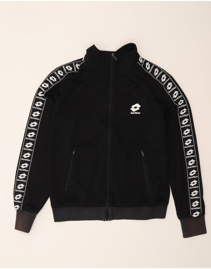 LOTTO Mens Life's Graphic Tracksuit Top Jacket Medium Black Polyester