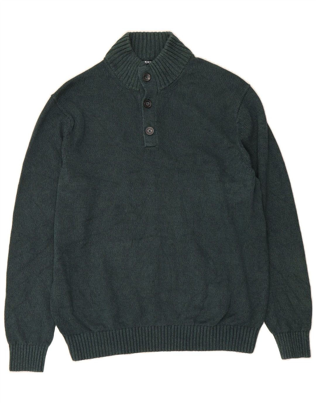 IZOD Mens Button Neck Jumper Sweater XL Green Cotton Vintage Izod and Second-Hand Izod from Messina Hembry 