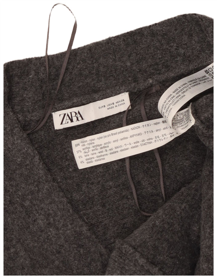 Zara Womens Oversized Cardigan Sweater UK 10 Small Grey Nylon