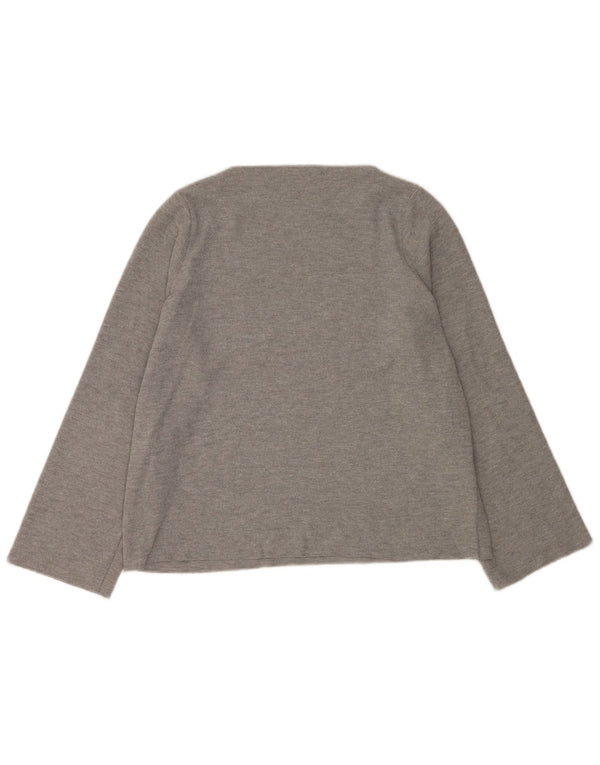 Zara Womens Trafaluc Oversized Top Long Sleeve UK 10 Small Grey Polyester