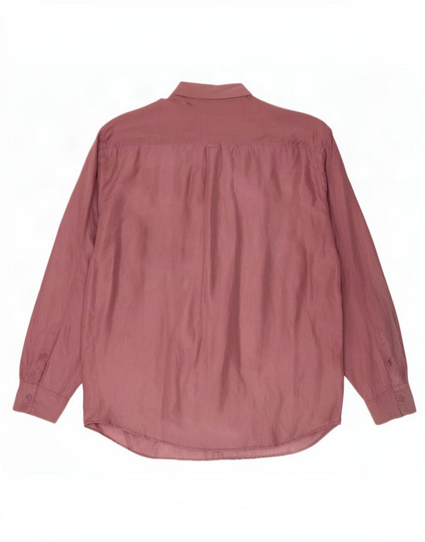 Vintage Mens Shirt Medium Burgundy Silk