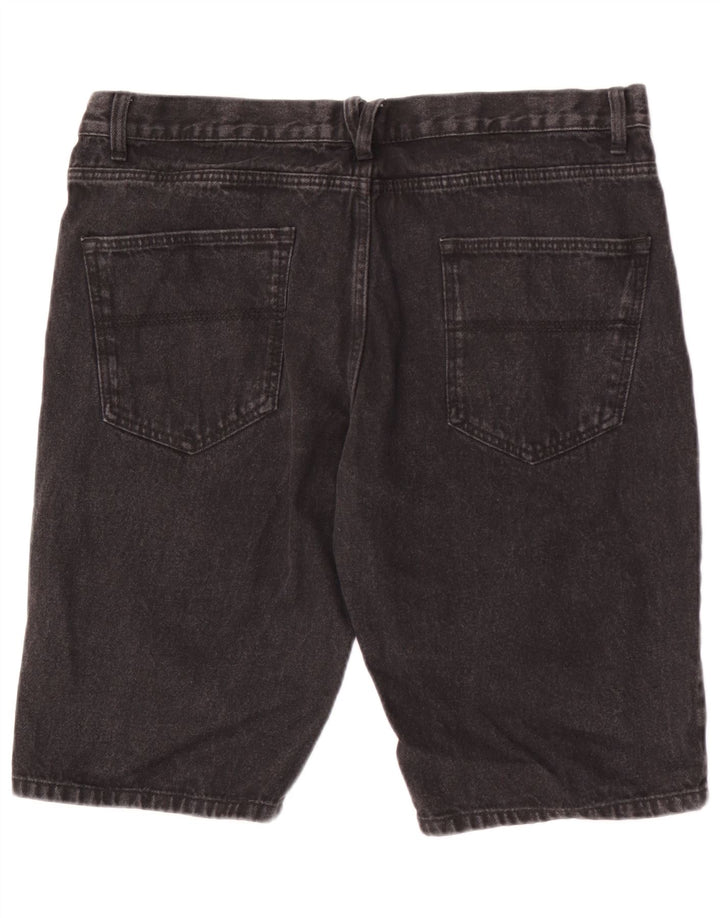 Pierre Cardin Mens Denim Shorts W36 Large Black Cotton