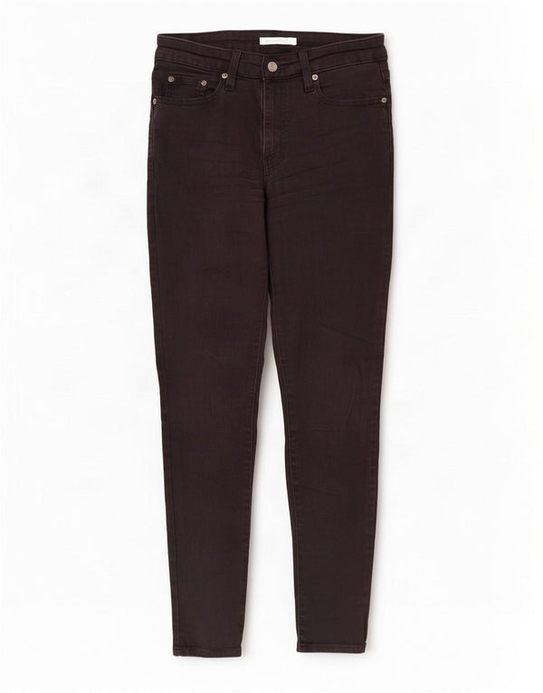 Levi's Womens 721 High Rise Skinny Jeans W28 L30 Black Cotton