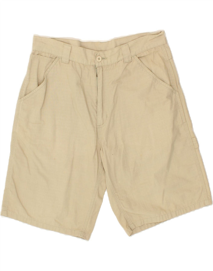 VINTAGE Mens Cargo Shorts Medium W30  Beige Check Cotton Vintage Vintage and Second-Hand Vintage from Messina Hembry 