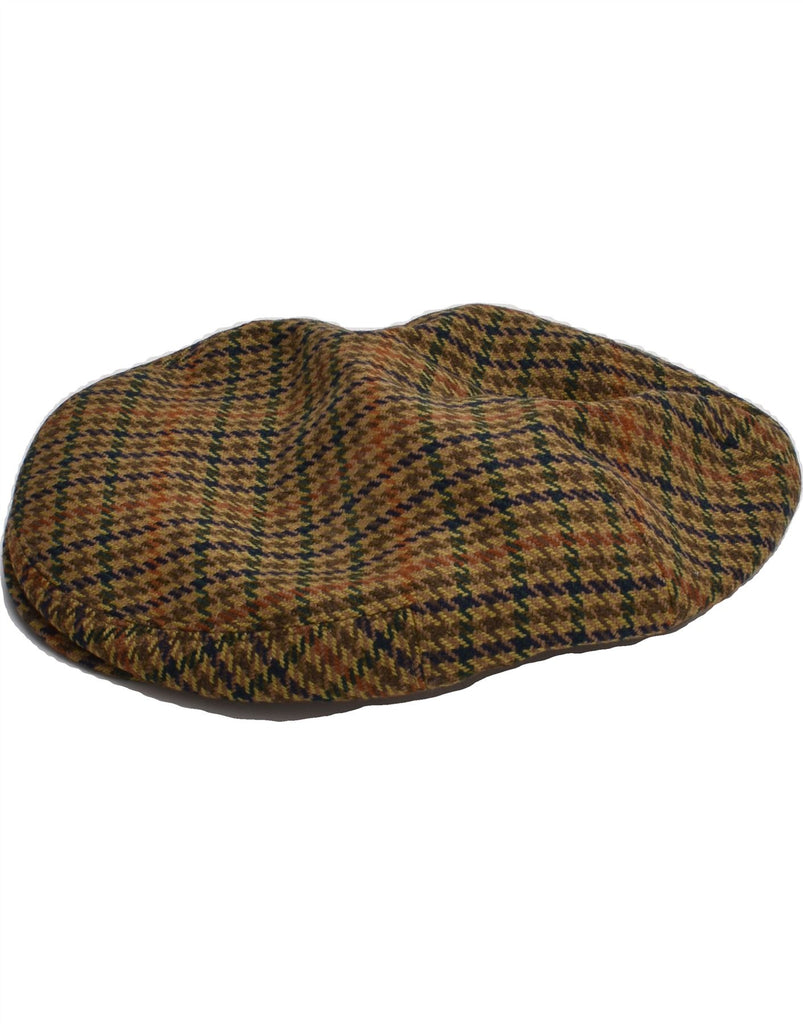 VINTAGE Mens Flat Cap Size 61 XL Brown Houndstooth Cashmere | Vintage Vintage | Thrift | Second-Hand Vintage | Used Clothing | Messina Hembry 