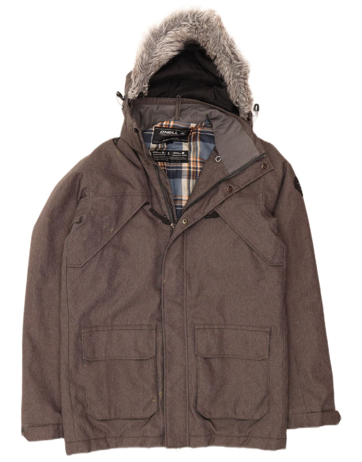 O'Neill Mens Hooded Windbreaker Jacket UK 36 Small Grey Polyester