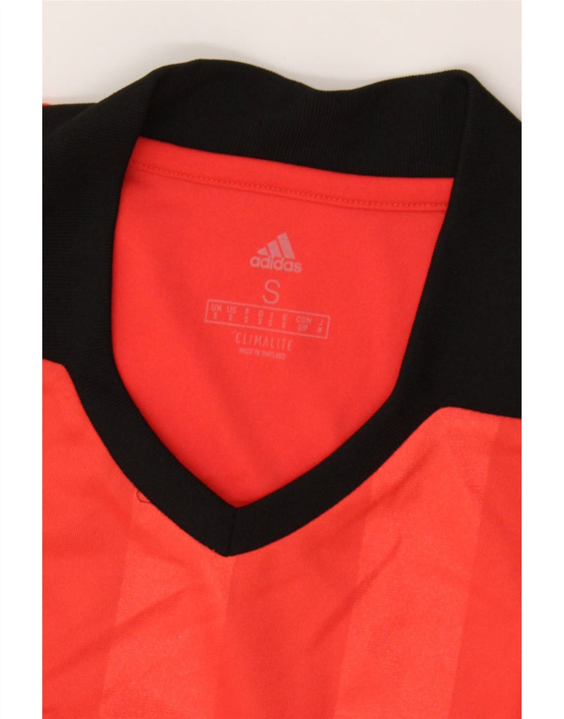 ADIDAS Mens Climalite Polo Shirt Small Red Striped Polyester Vintage Adidas and Second-Hand Adidas from Messina Hembry 