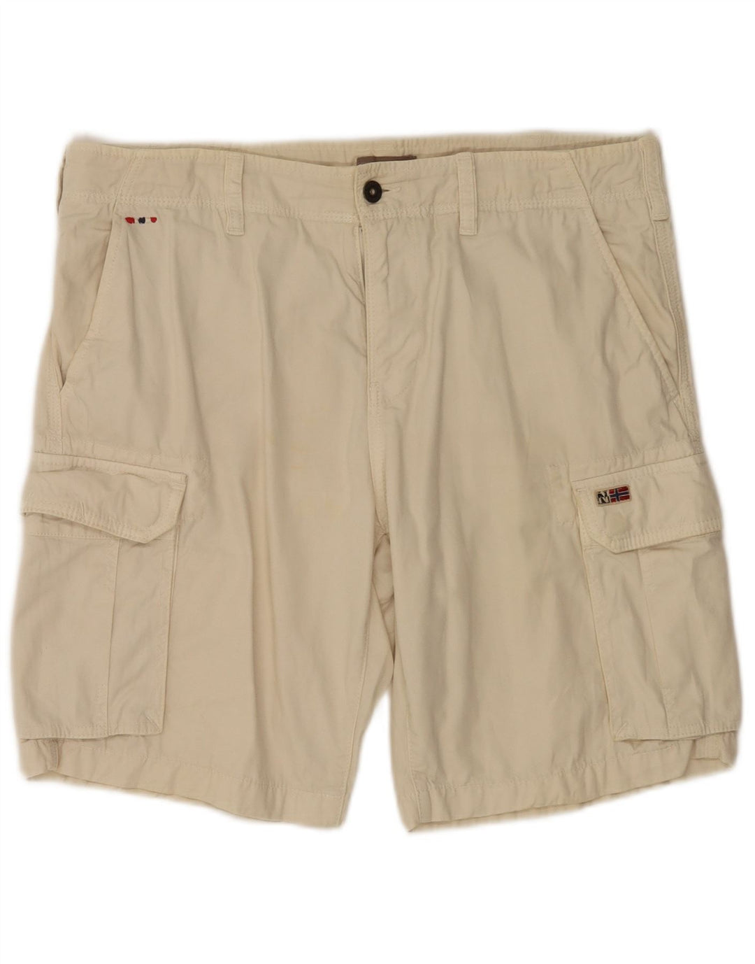 Napapijri Mens Cargo Shorts W33 Medium Beige Cotton