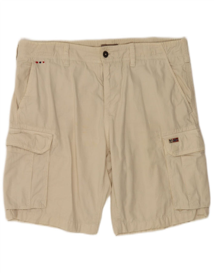 Napapijri Mens Cargo Shorts W33 Medium Beige Cotton