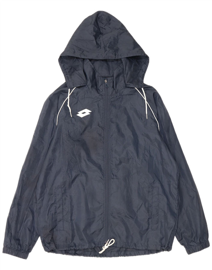 Lotto Mens Hooded Rain Jacket UK 40 Large Navy Blue Polyester