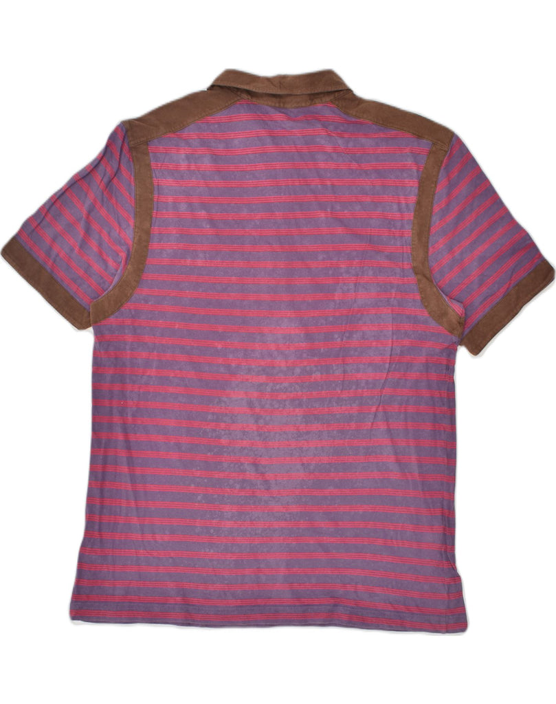 PENGUIN Mens Polo Shirt XL Purple Striped Cotton | Vintage Penguin | Thrift | Second-Hand Penguin | Used Clothing | Messina Hembry 