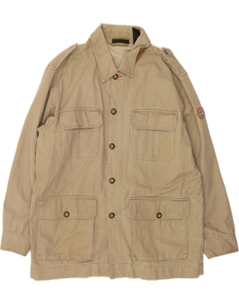 TIMBERLAND Mens Military Jacket UK 42 XL Beige Cotton Vintage Timberland and Second-Hand Timberland from Messina Hembry 