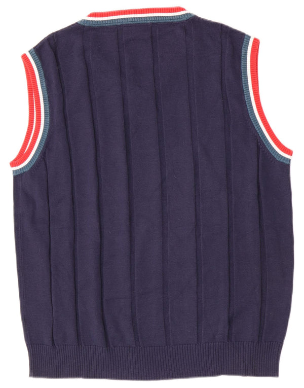 Fila Mens Vest Tank Top Large Navy Blue Colourblock Cotton