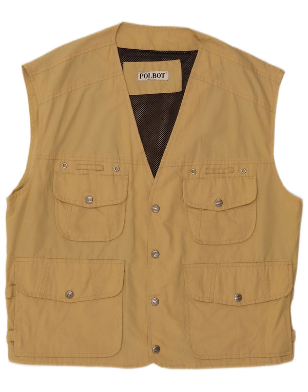 Polbot Mens Utility Gilet UK 42 XL Beige